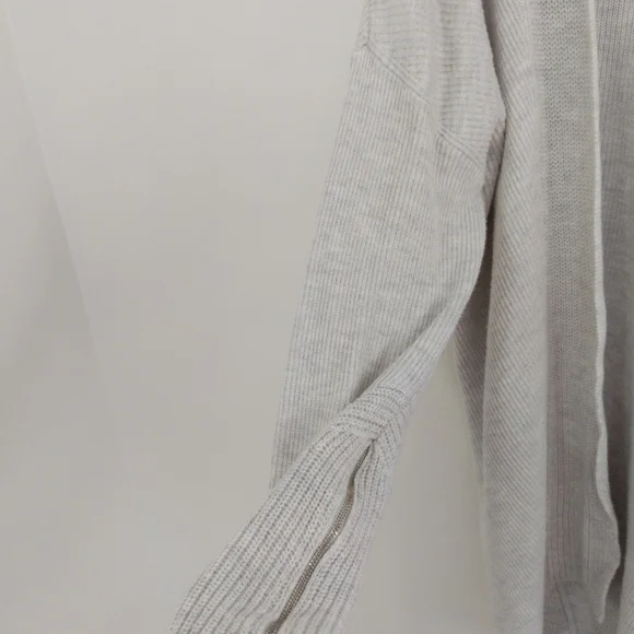 Banana Republic Zip Cuff Open Front Cardigan Gray Size Medium - Picture 8 of 9
